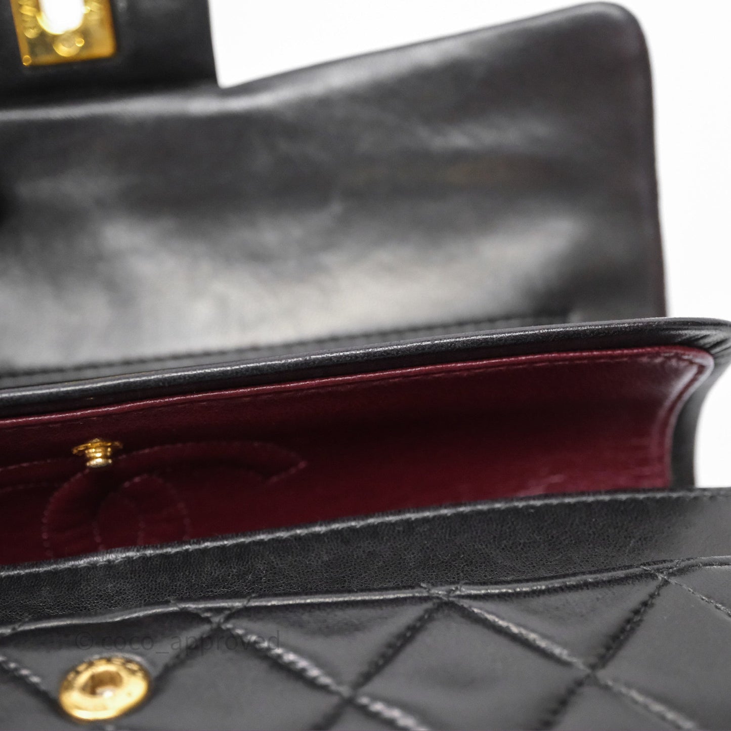 Chanel Vintage Lambskin Small Double Flap Bag Black Gold Hardware