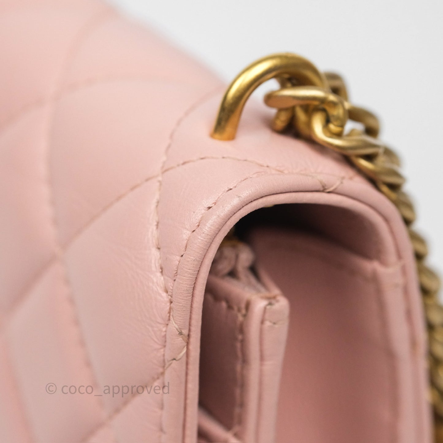 Chanel Camellia Crush Wallet on Chain WOC Pink Lambskin Aged Gold Hardware
