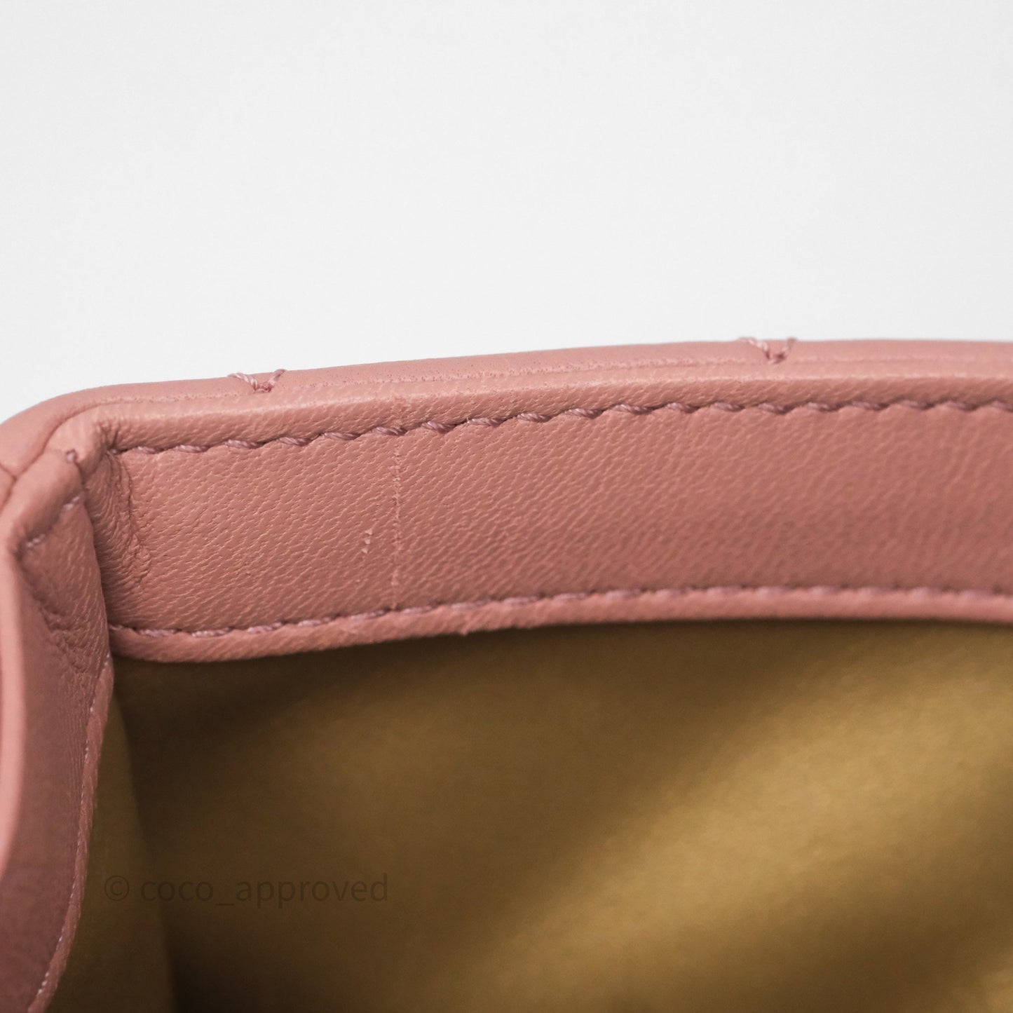Chanel Mini Rectangular Pearl Crush Dusty Pink Lambskin Aged Gold Hardware