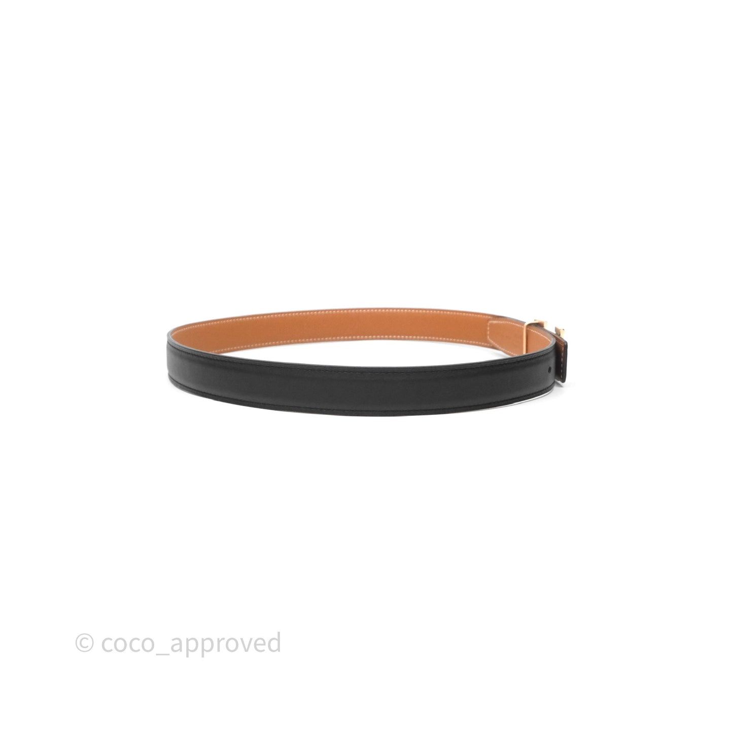 Hermès H Belt Buckle & Reversible Strap Noir/Gold Rose Gold Hardware