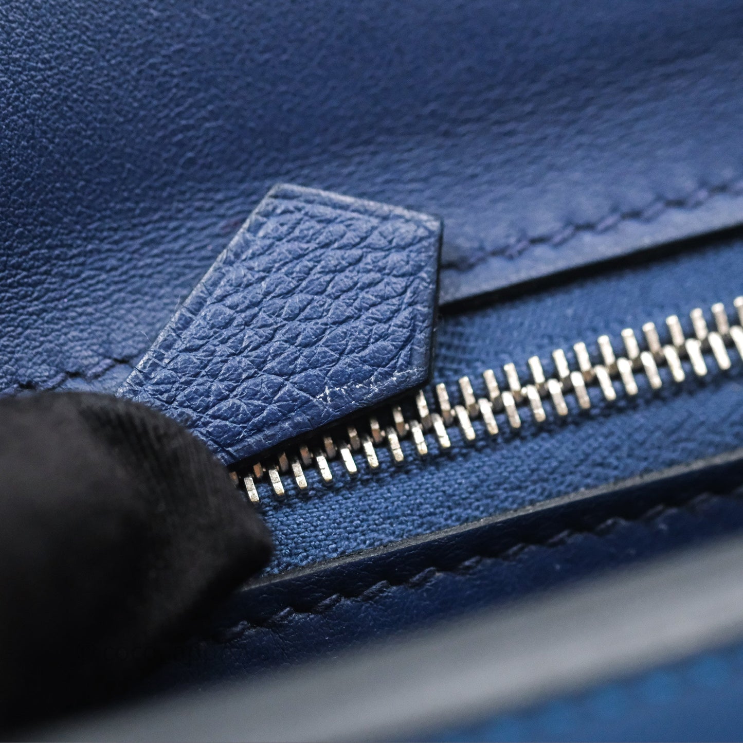 Hermès 24/24 21 Mini Bleu Saphir 73/ Bleu Indigo 76/ Bleu France 71 Evercolor/ Swift Palladium Hardware