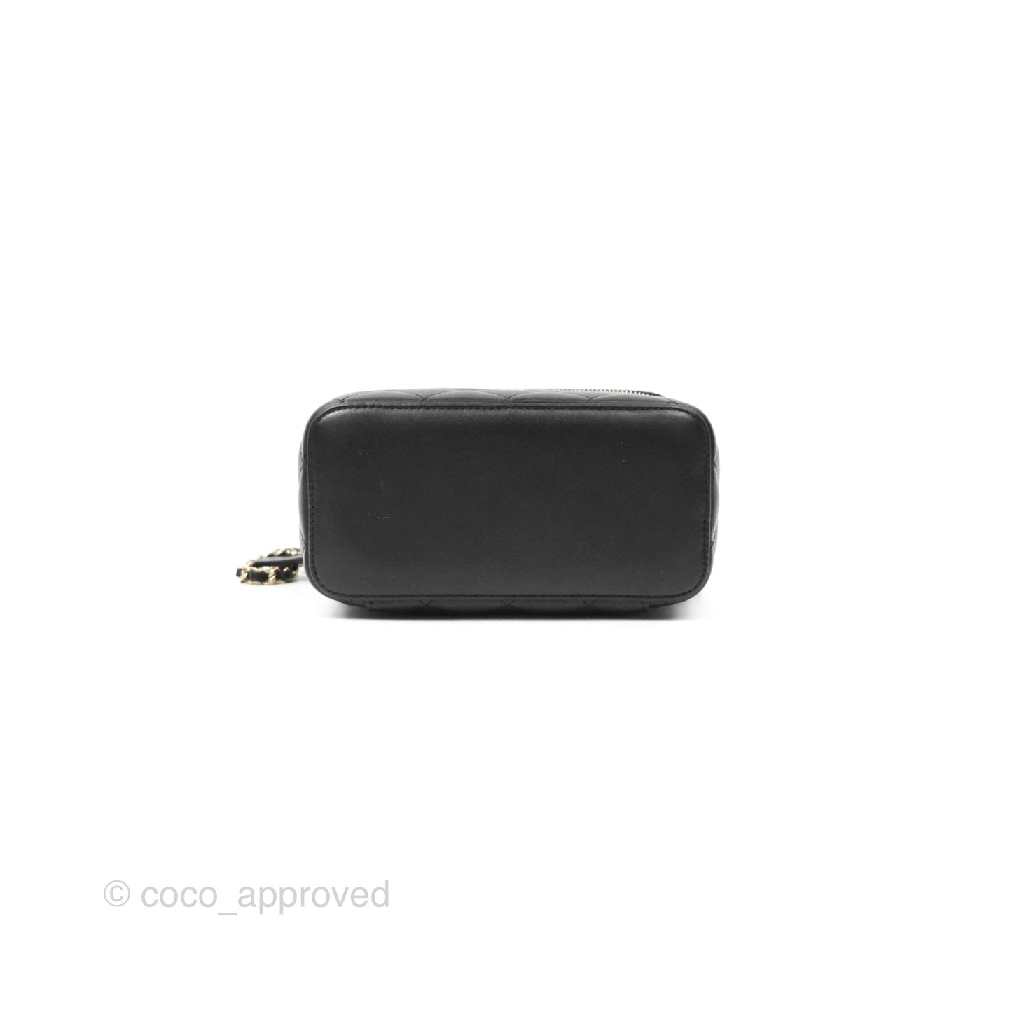 Chanel Vanity Rectangular Black Lambskin Gold Hardware