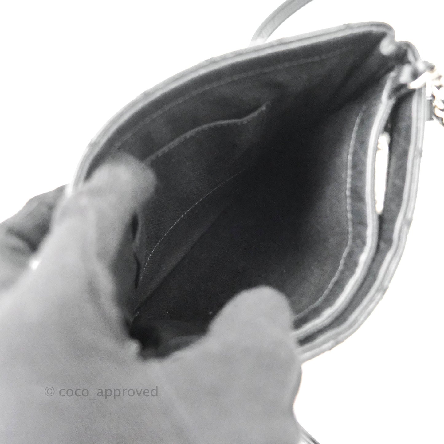 Chanel Quilted Black Crossbody Bag Silver Hardware