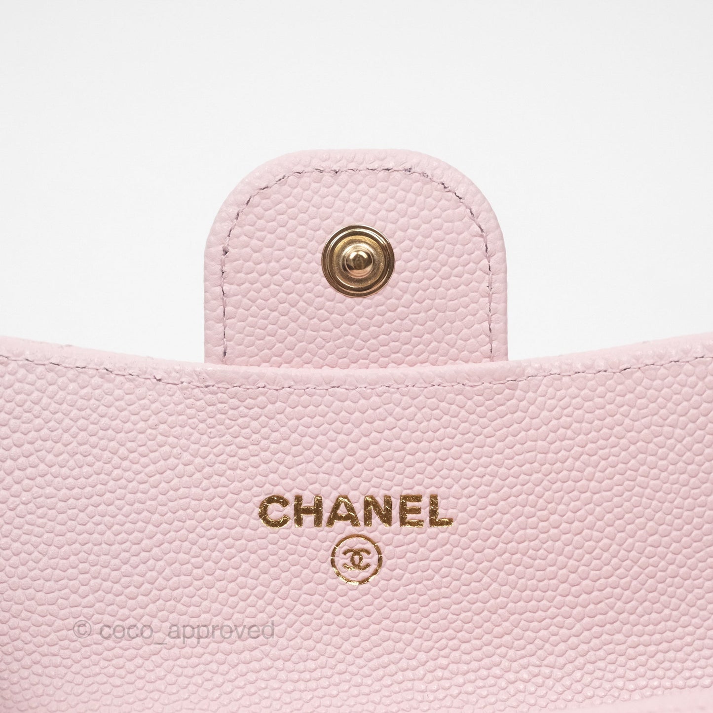 Chanel Quilted Flap Card Holder Caviar Pink Gold Hardware