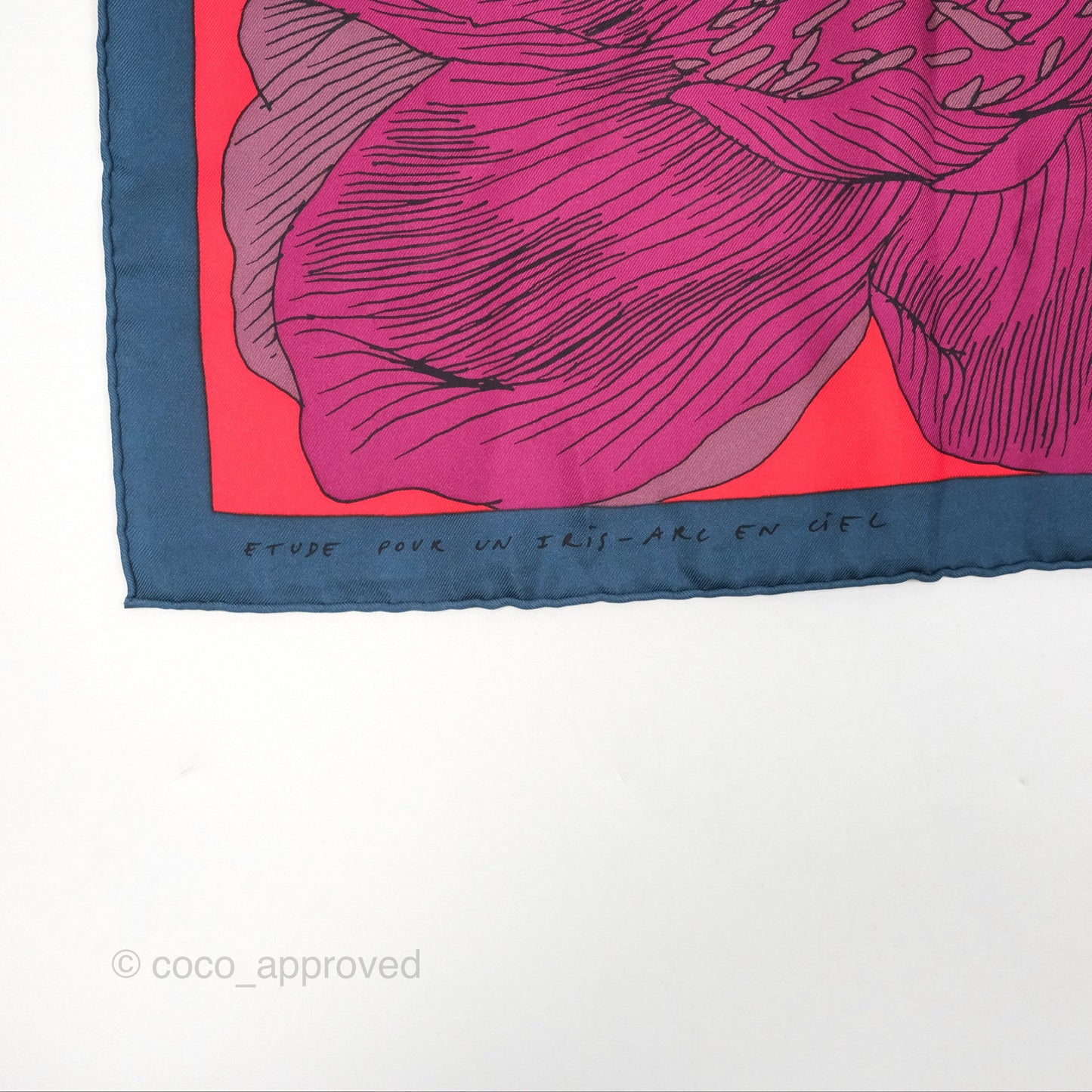 Hermès Etude Pour un Iris Arc-en-Ciel Silk Scarf 90