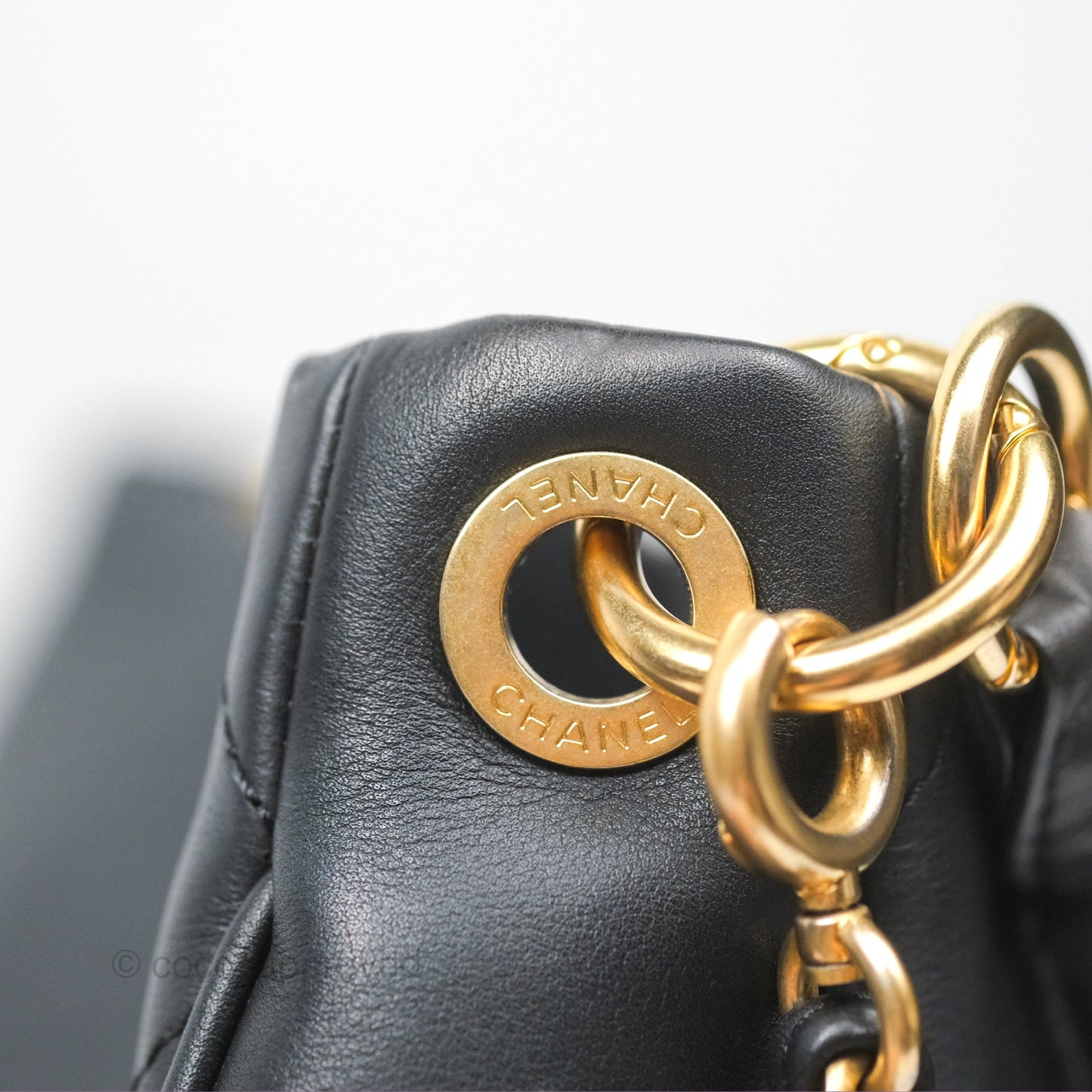 Chanel Large Hobo Tote Lambskin Black Aged Gold Hardware