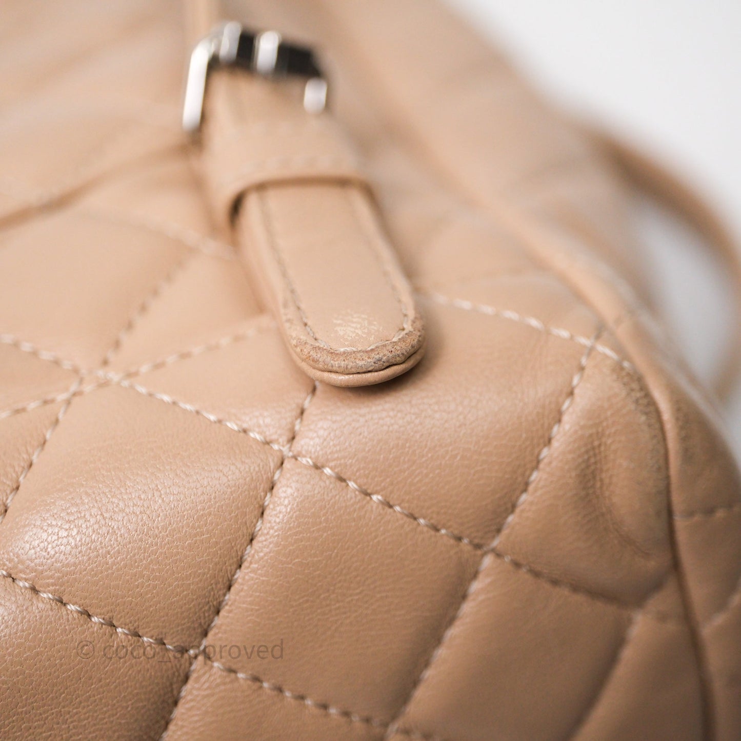 Chanel Quilted Small Urban Spirit Backpack Beige Lambskin Silver Hardware