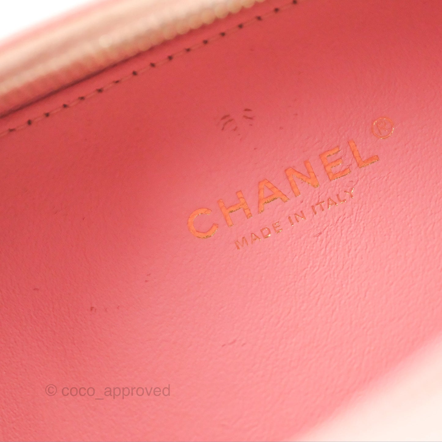 Chanel Quilted Small CC Filigree Vanity Case Dusty Pink Caviar Gold Hardware