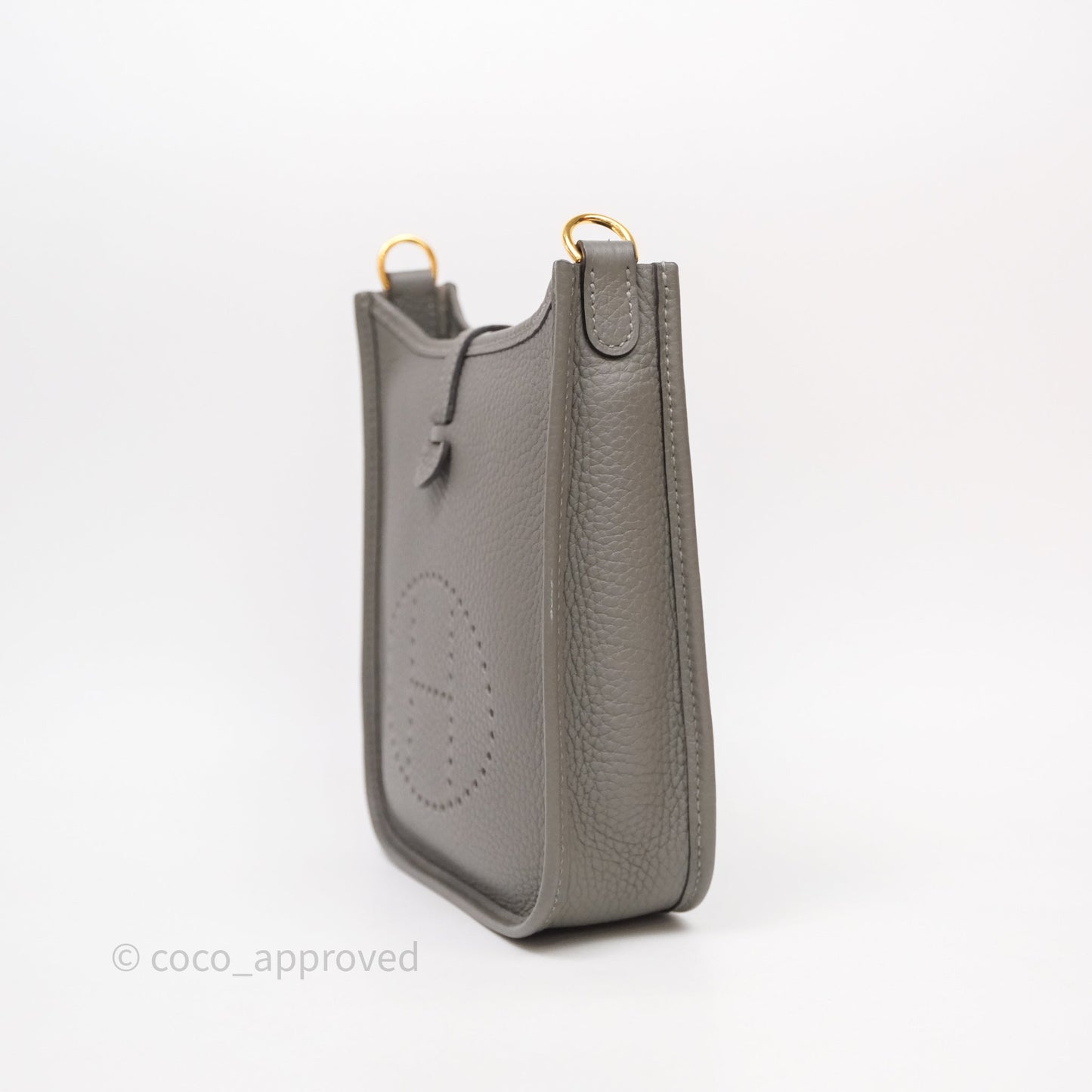 Hermès Mini Evelyne 16 Gris Meyer 0L Clemence Gold Hardware