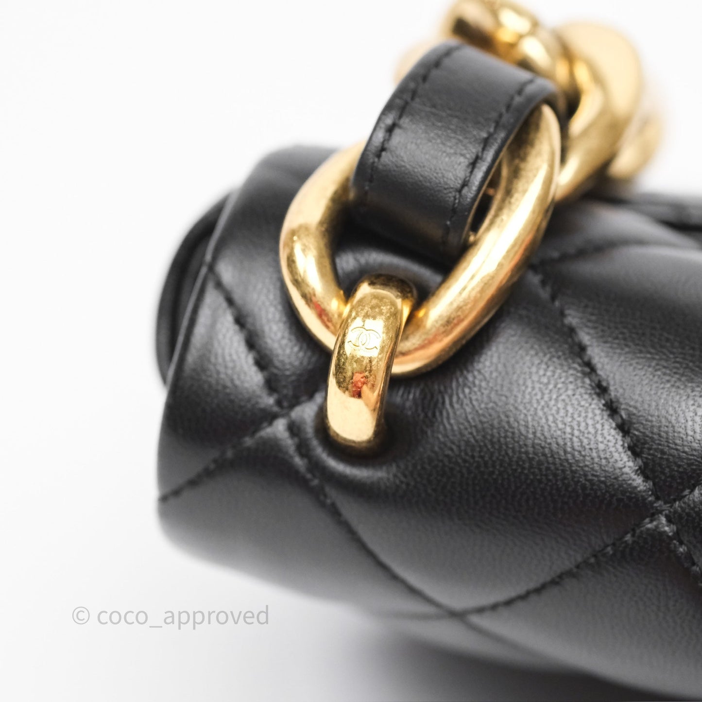Chanel Small Funky Town Black Lambskin Aged Gold Hardware