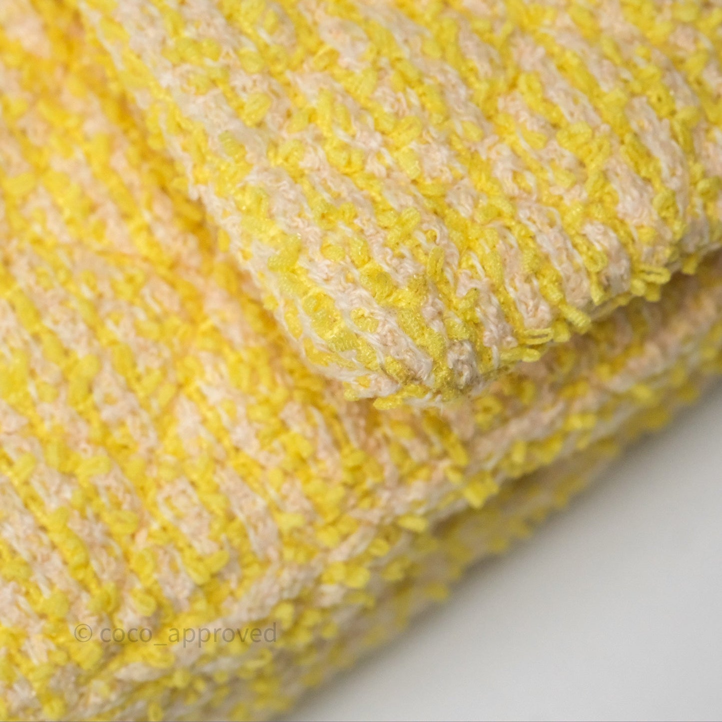 Chanel Classic M/L Medium Flap Quilted Yellow Tweed Gold Hardware