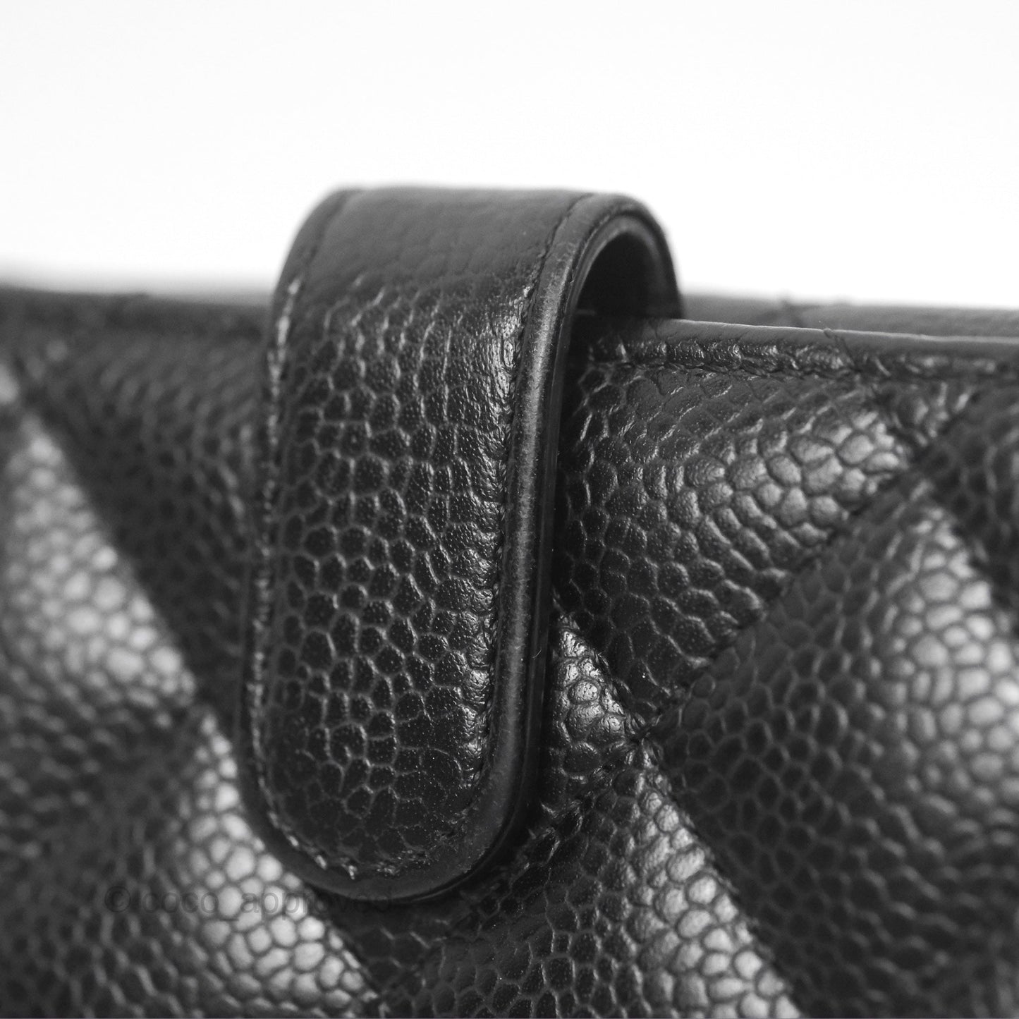 Chanel Quilted Short Flap Black Caviar Gold Hardware