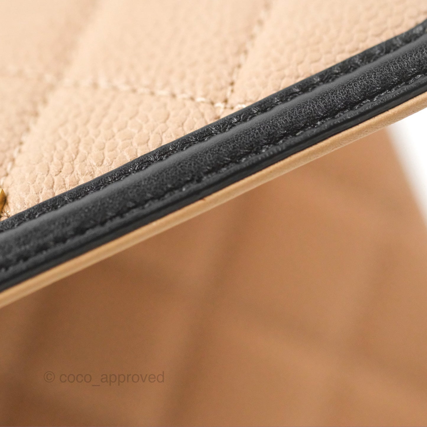 Chanel Quilted Small CC Filigree Flap Beige Black Caviar