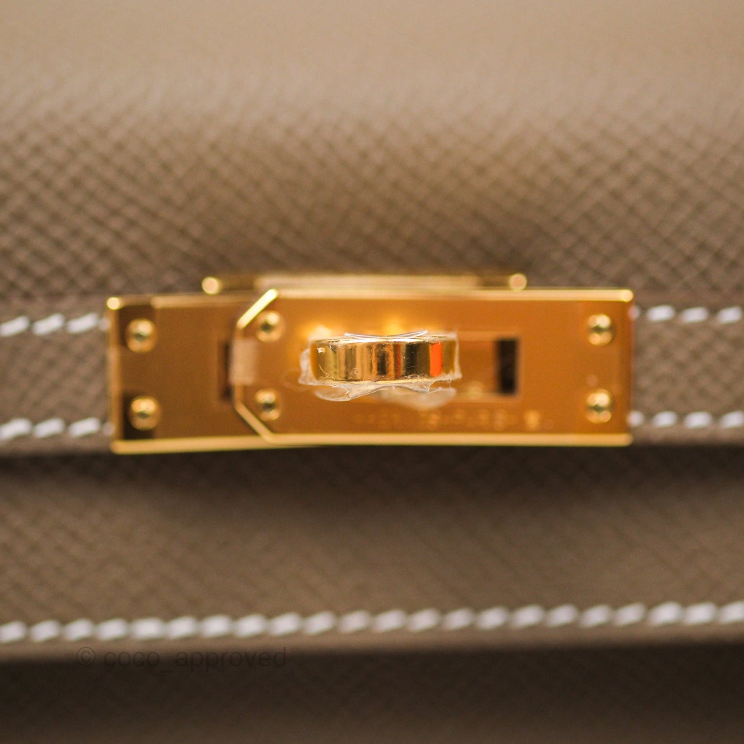 Hermès Sellier Kelly 25 Etoupe 18 Epsom Gold Hardware