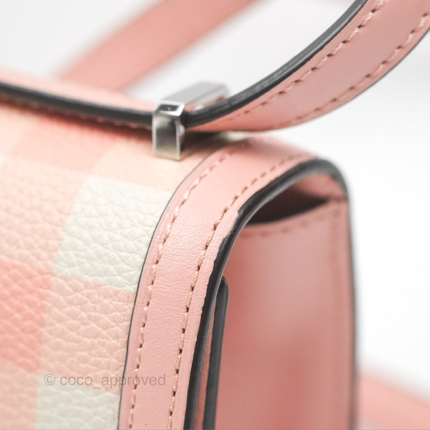 Loewe Small Barcelona Pink White Checkered Calfskin Silver Hardware