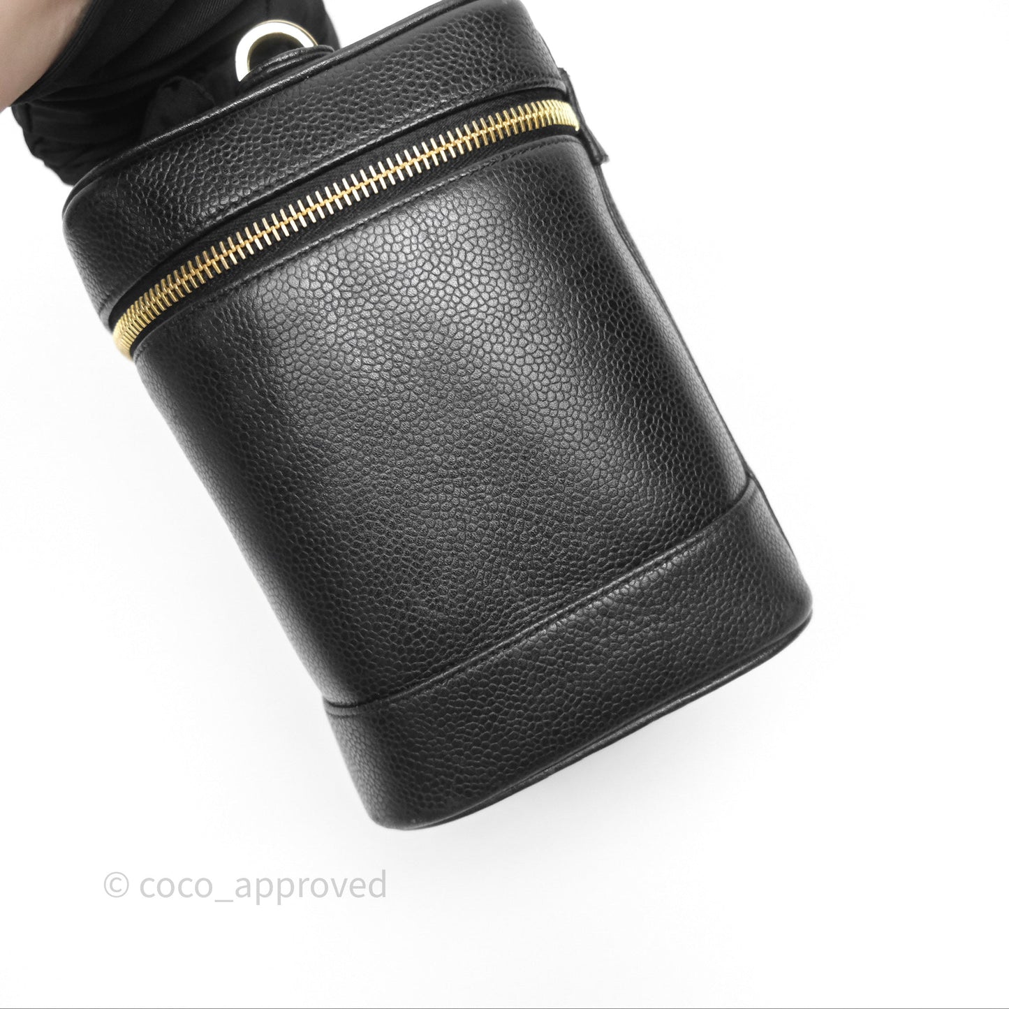 Chanel Vintage Vanity Case Black Caviar Gold Hardware