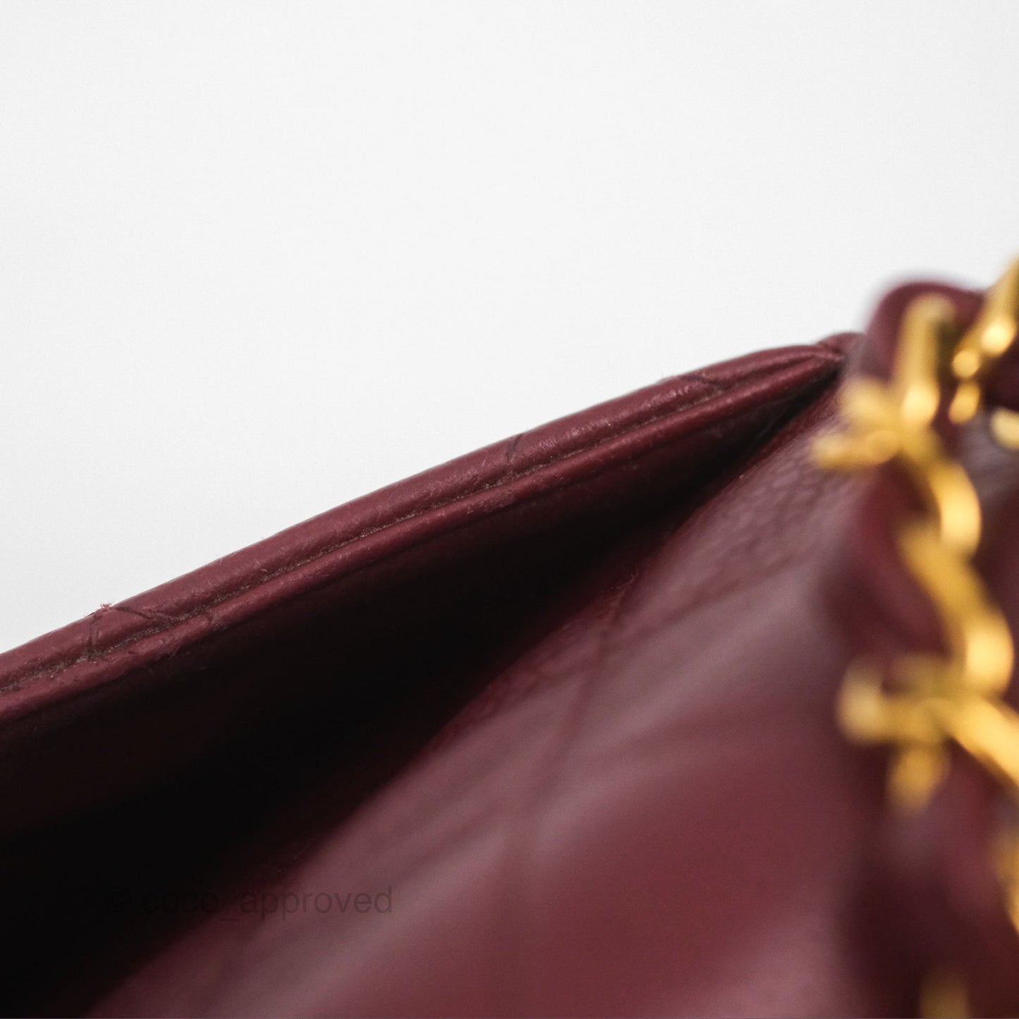 Chanel Vintage Classic Small S/M Flap Burgundy Caviar 24K Gold Hardware