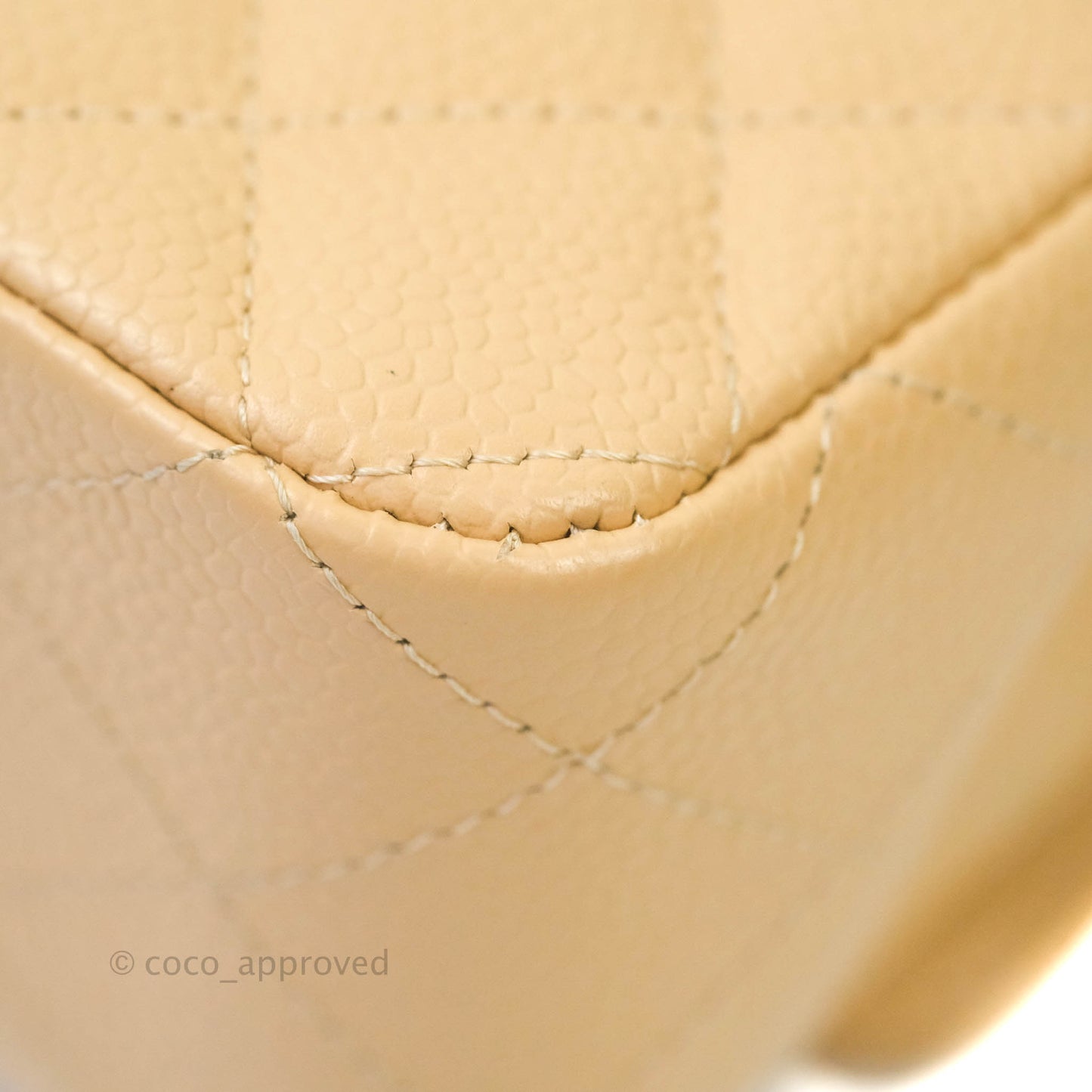 Chanel Classic M/L Medium Double Flap Beige Caviar Gold Hardware