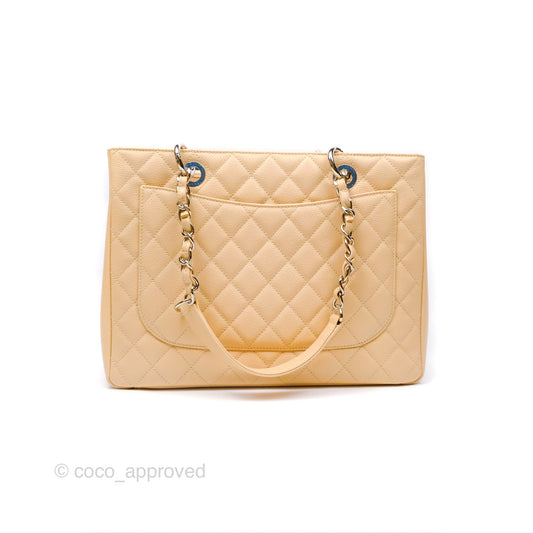Chanel GST Beige Caviar Silver Hardware
