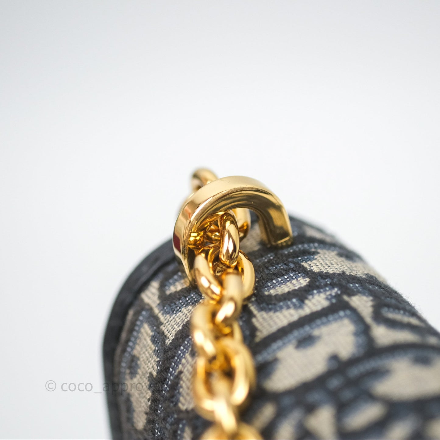 Christian Dior 30 Montaigne with Chain Blue Dior Oblique Jacquard