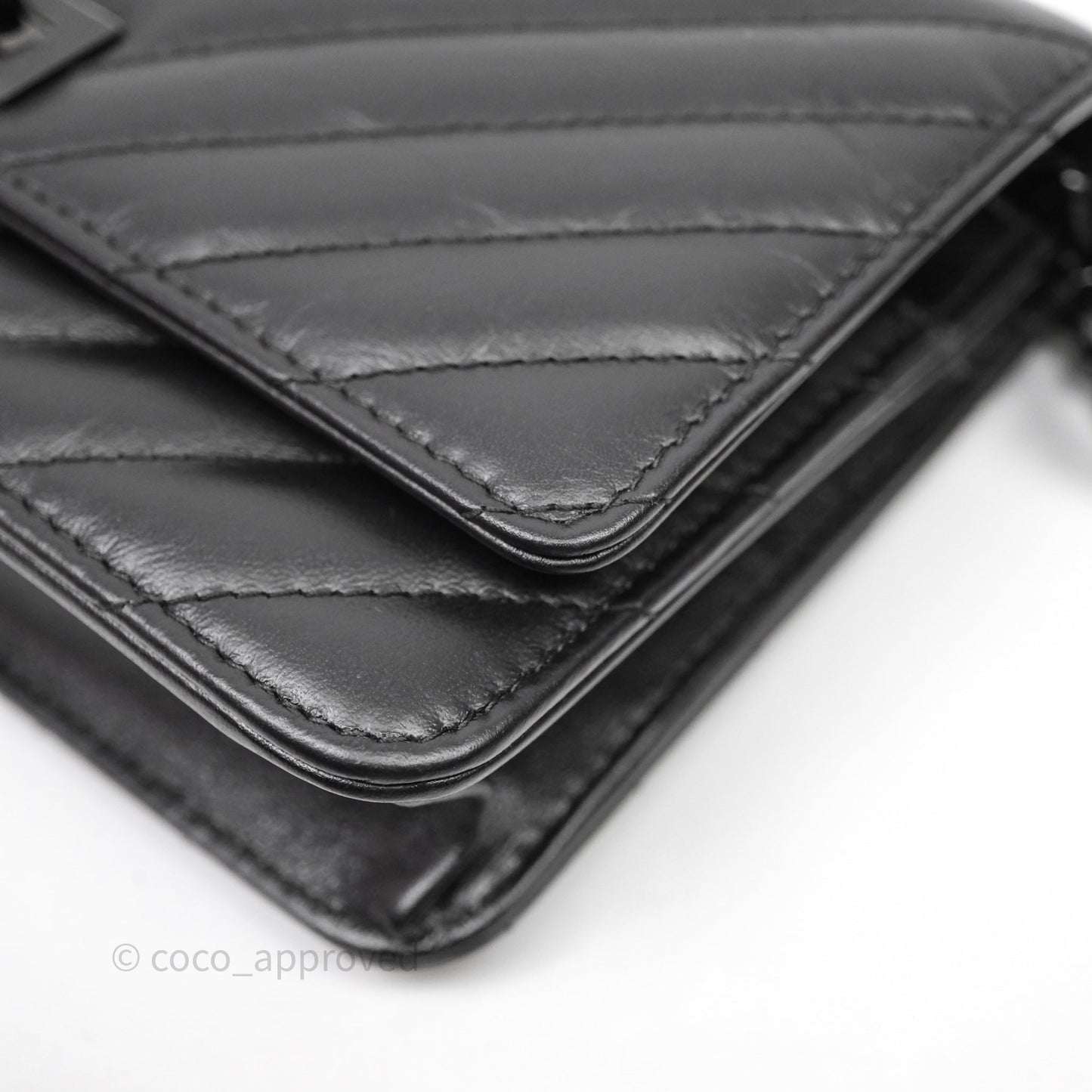 Chanel WOC Chevron Reissue So Black Calfskin