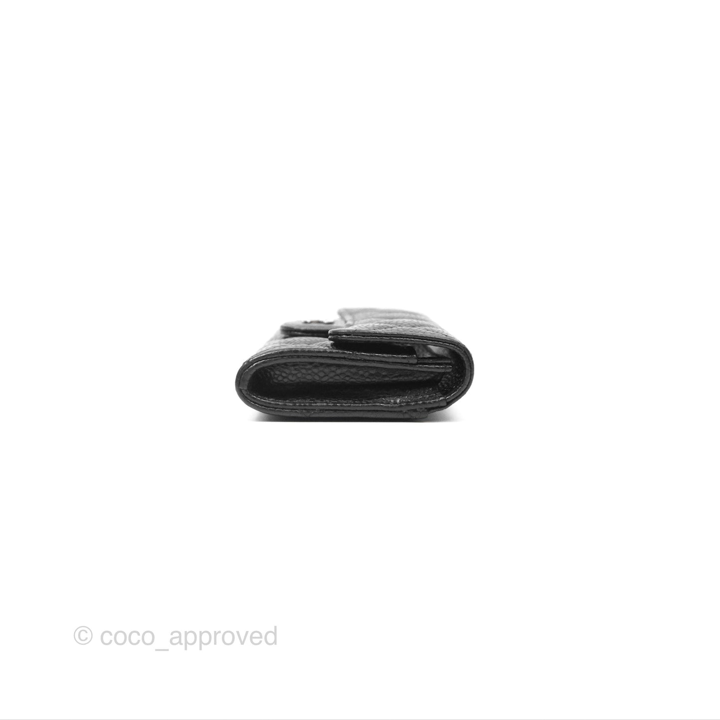 Chanel Quilted Flap Card Holder Black Caviar Silver Hardware