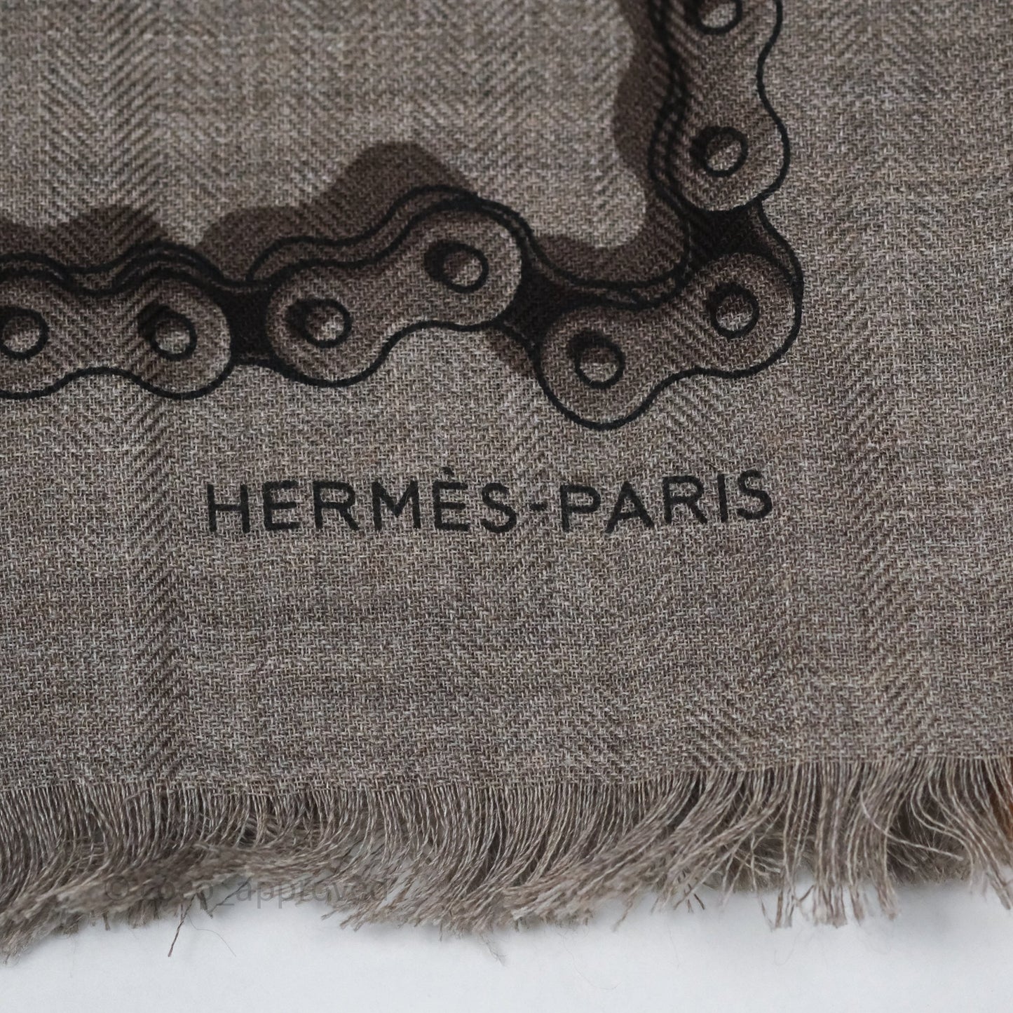 Hermès Cheval Dechaine Rectangle Scarf Etoupe/ Taupe