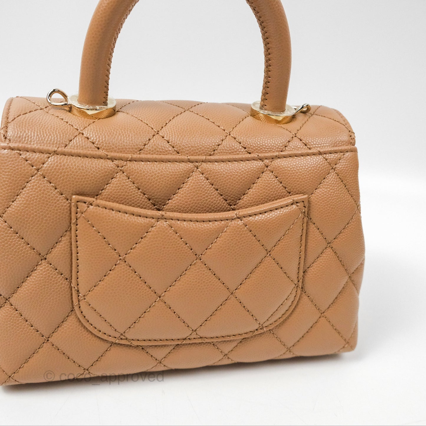 Chanel Mini Coco Handle Dark Beige Caviar Gold Hardware