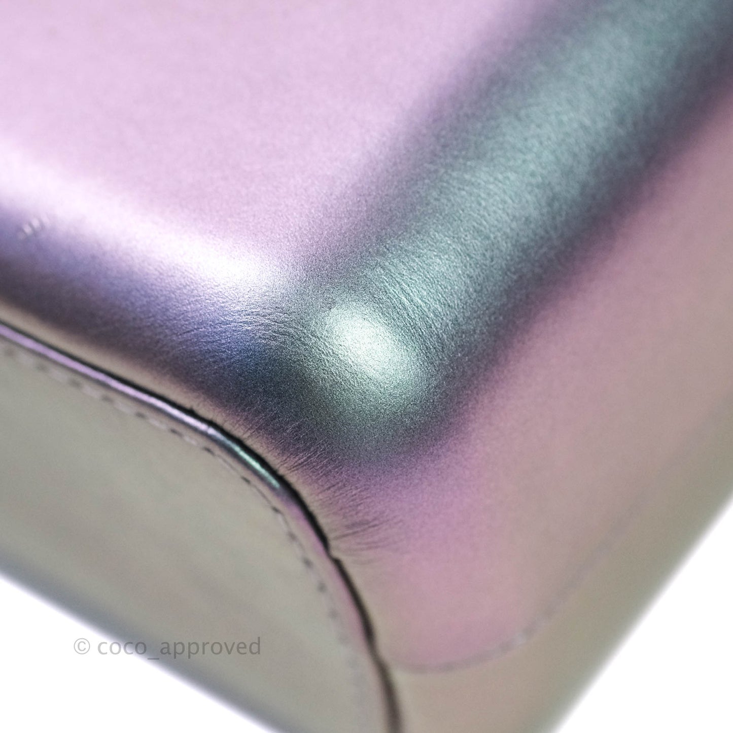 Chanel Medium Gabrielle Metallic Purple Black Aged Calfskin Rainbow Hardware