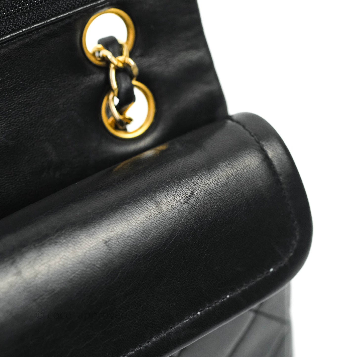 Chanel Vintage S/M Lambskin Small Double Flap Bag Black 24K Gold Hardware
