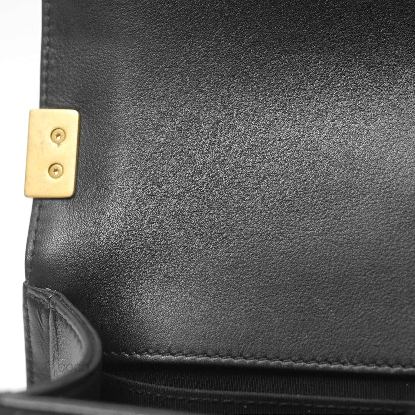 Chanel Small Boy Black Calfskin Aged Gold Hardware