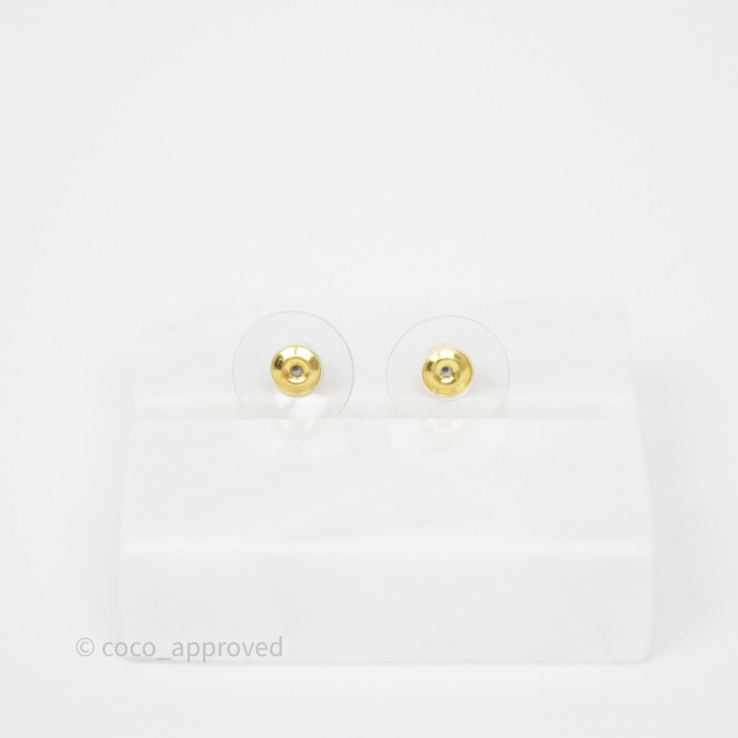 Chanel Crystal Leafy CC Earrings Gold Tone 22K