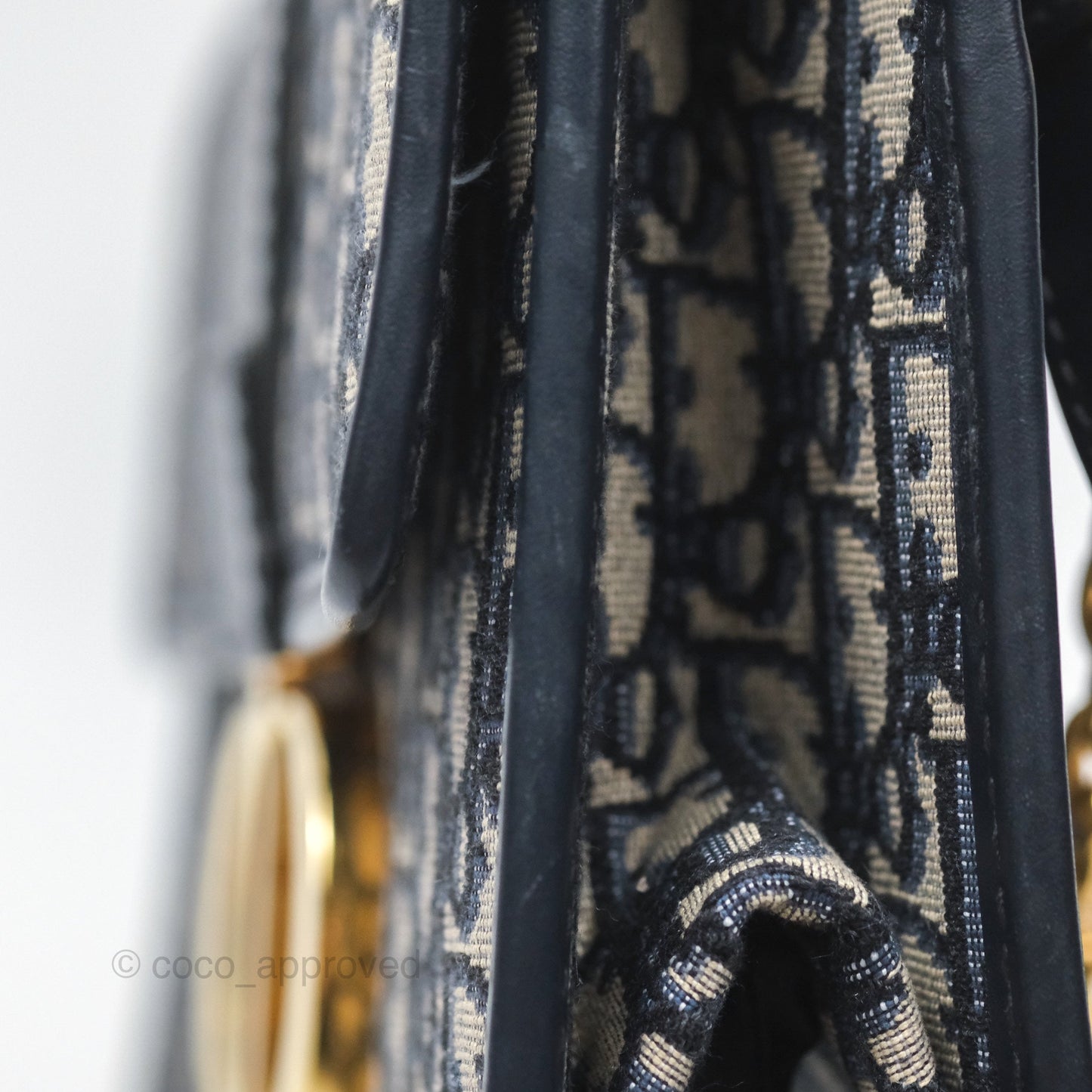 Christian Dior 30 Montaigne with Chain Blue Dior Oblique Jacquard