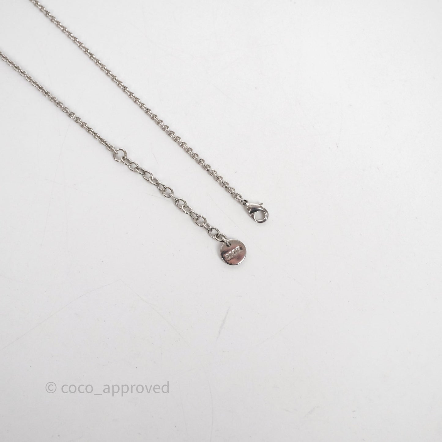 Christian Dior Petit CD Necklace Silver Tone