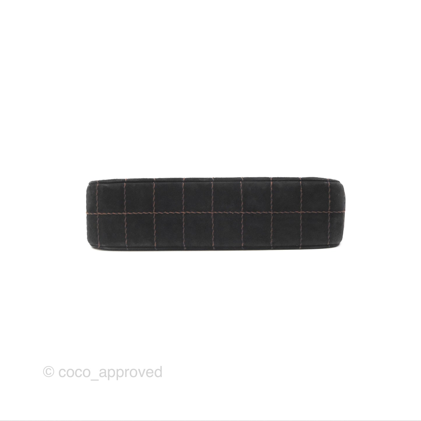 Chanel Bar Flap Black Suede Blushed Gold Hardware