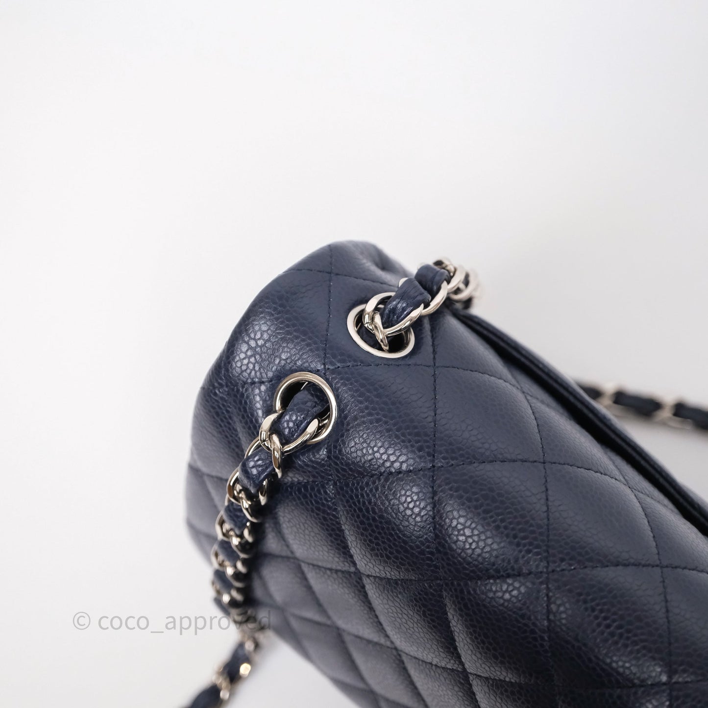 Chanel Jumbo Double Flap Navy Caviar Silver Hardware⁣⁣