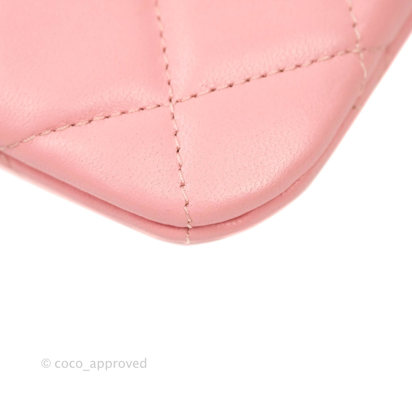Chanel Quilted Medium O Case Pink Lambskin Aged Gold Hardware