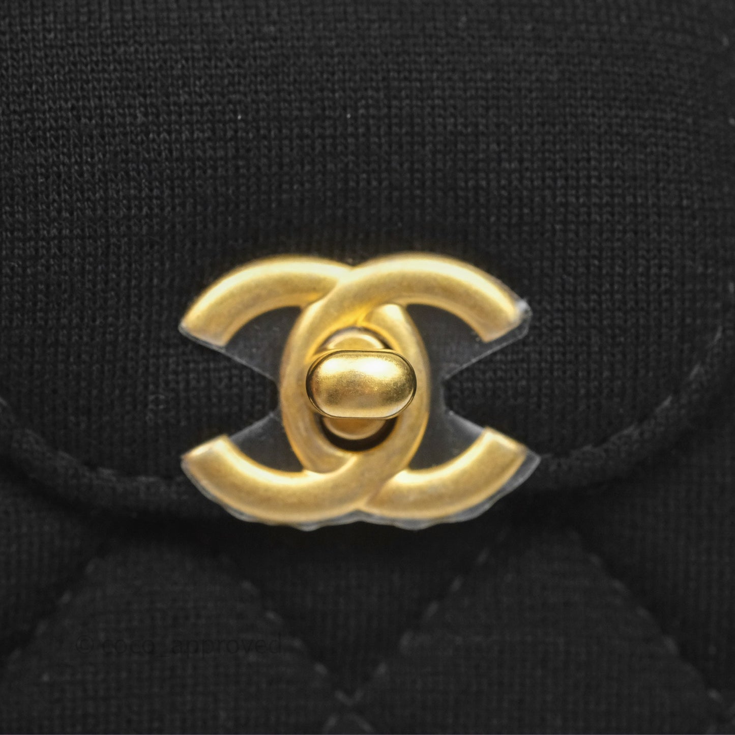 Chanel Mini Nano Kelly Bag Black Jersey Aged Gold Hardware 23K