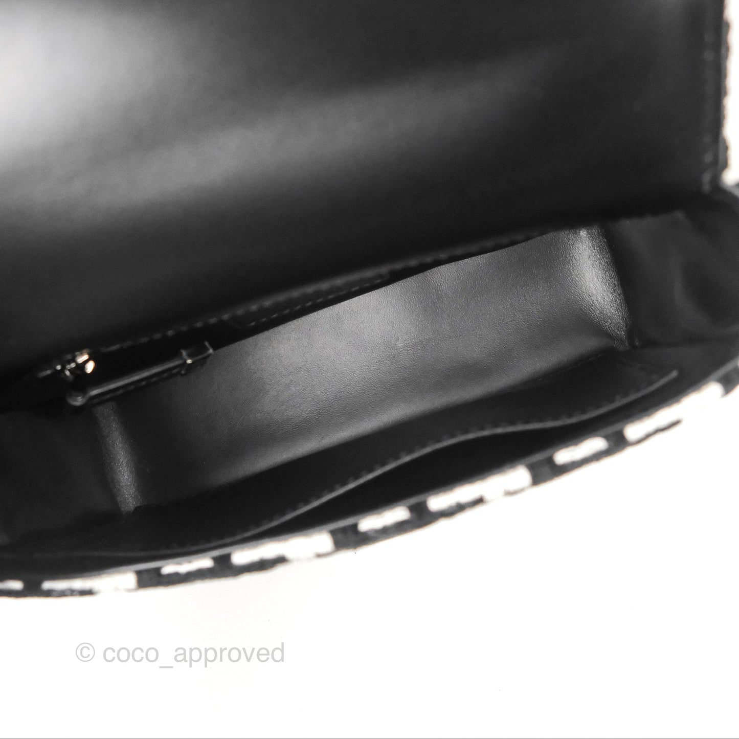 Dior Small Caro Bag Black & White Macro Houndstooth Fabric