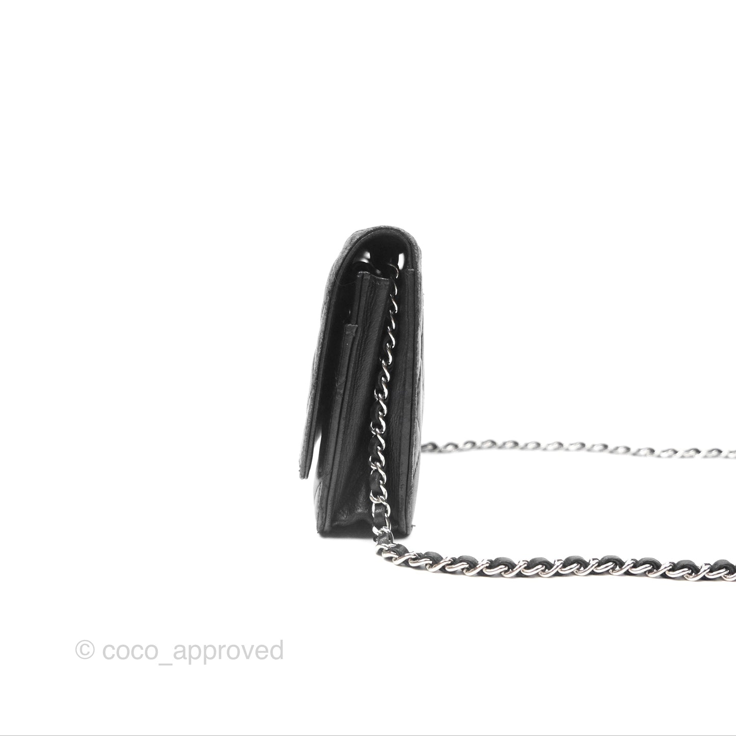 Chanel Quilted Wallet on Chain WOC Black Lambskin Palladium Hardware