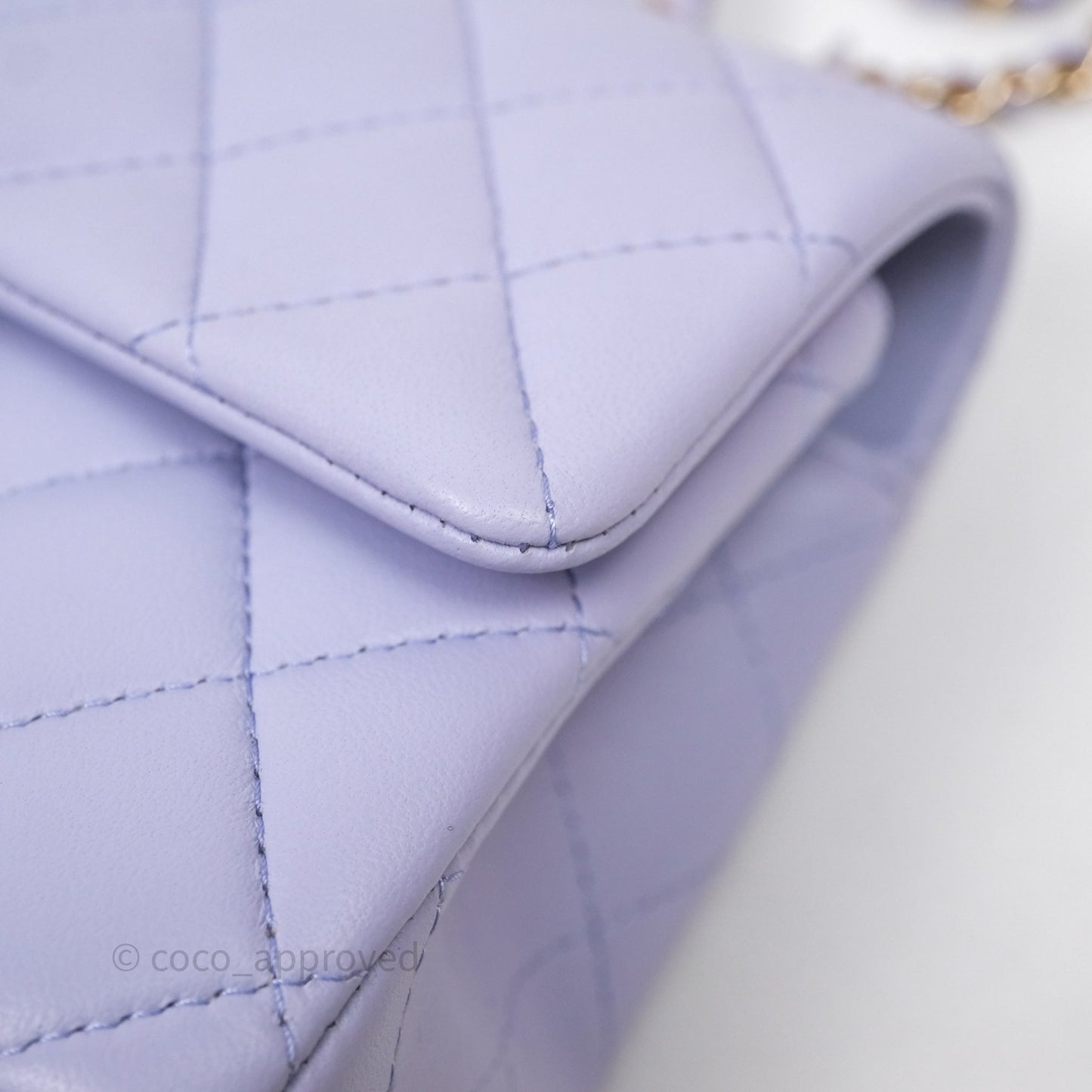 Chanel Top Handle Mini Rectangular Flap Bag Lilac Lambskin Gold Hardware