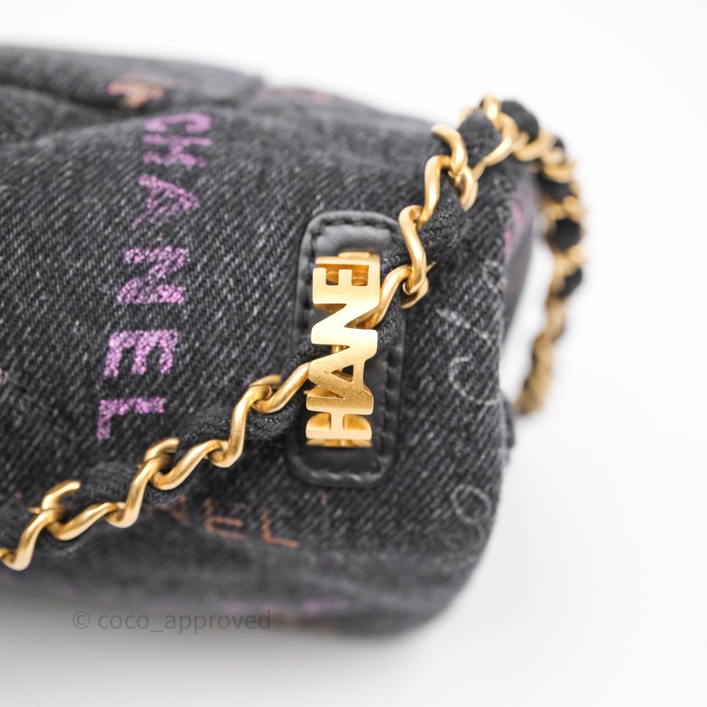 Chanel Large Denim Mood Flap Quilted Black Multicolor