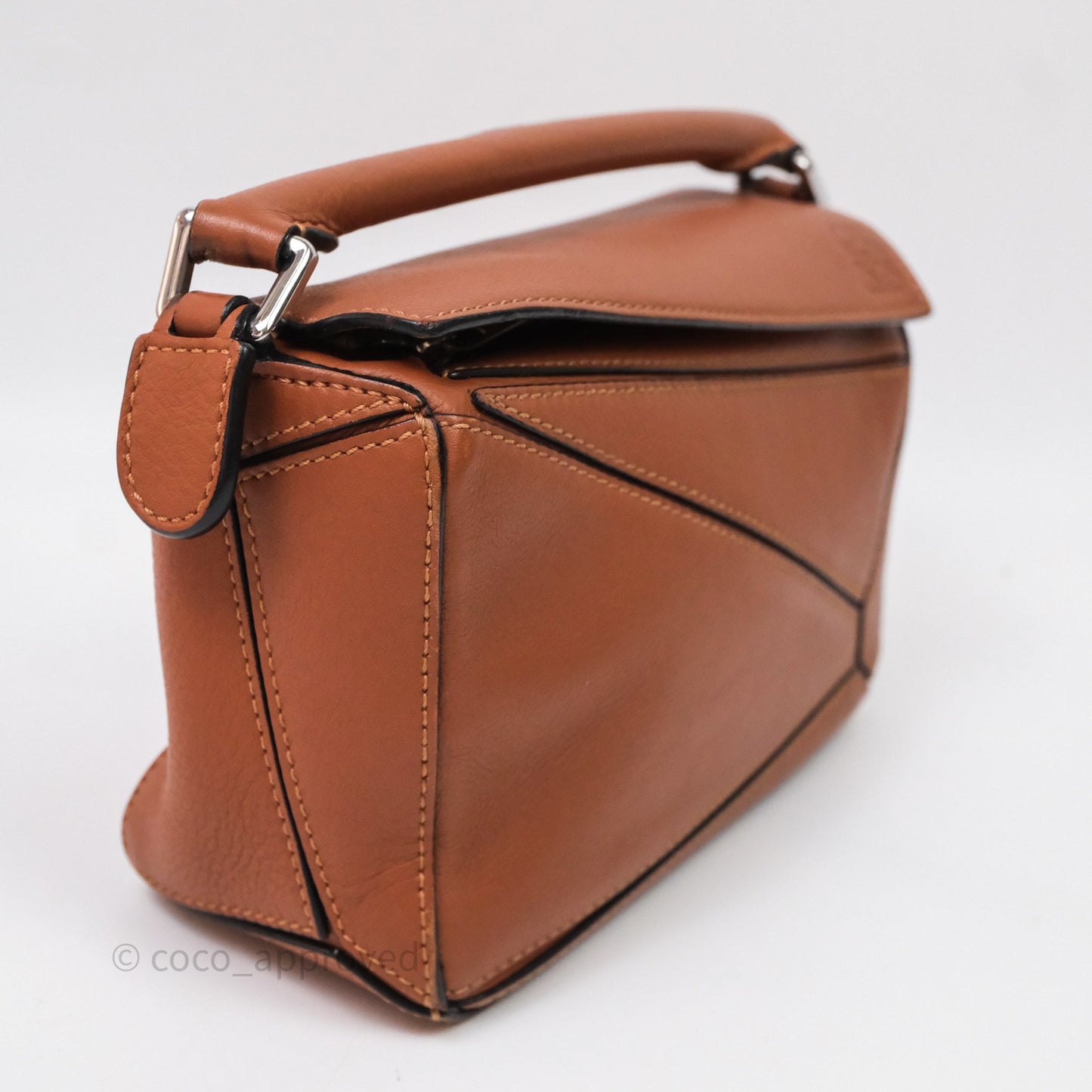 Loewe Mini Puzzle Bag Tan Calfskin Gold Hardware