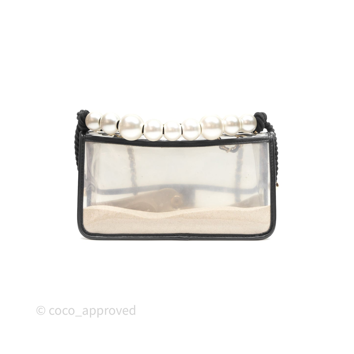 Chanel Medium Sand By The Sea PVC Flap Black Lambskin Gold Hardware