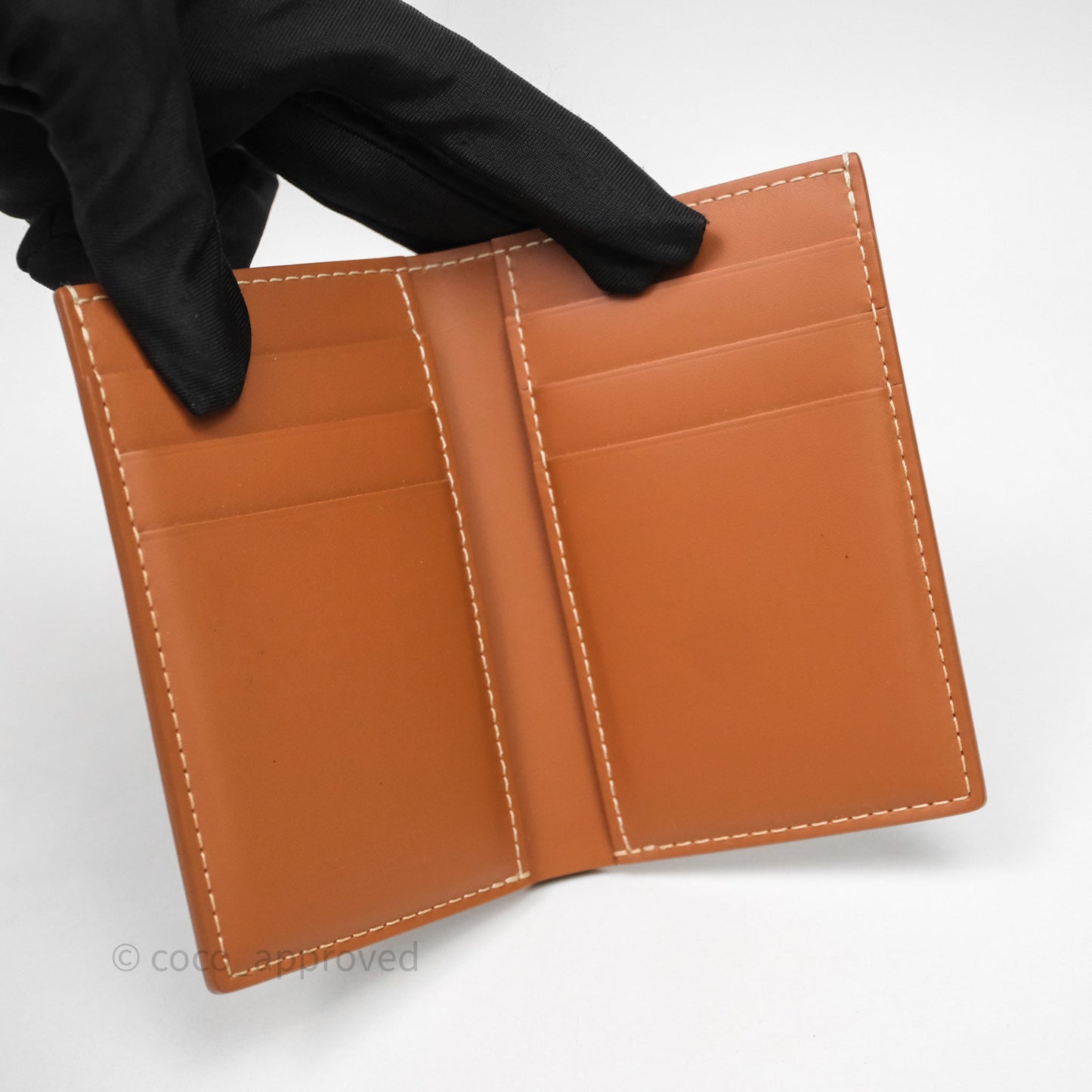 Goyard Saint Pierre Card Wallet Black/ Tan Goyardine