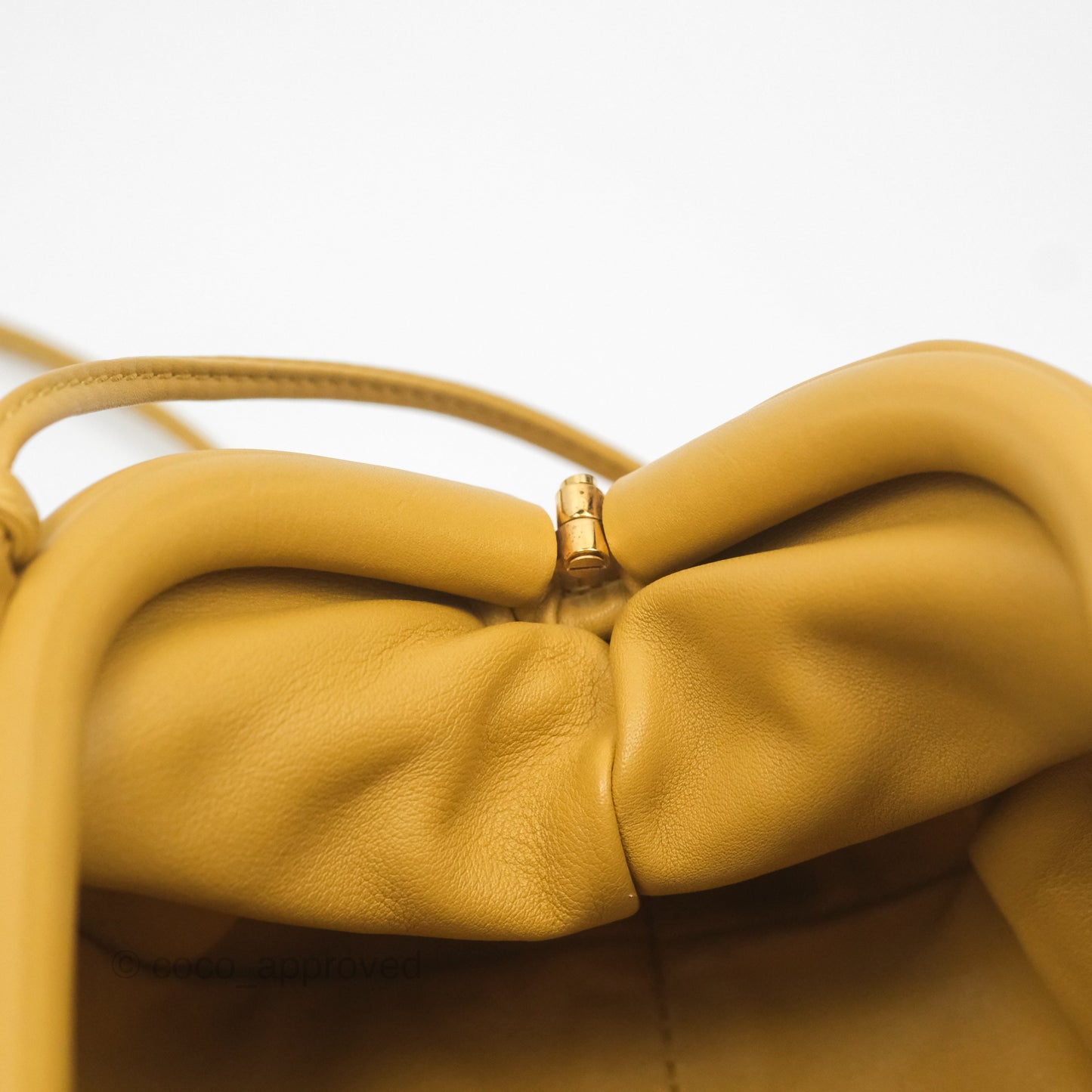 Bottega Veneta The Mini Pouch Mustard Calfskin