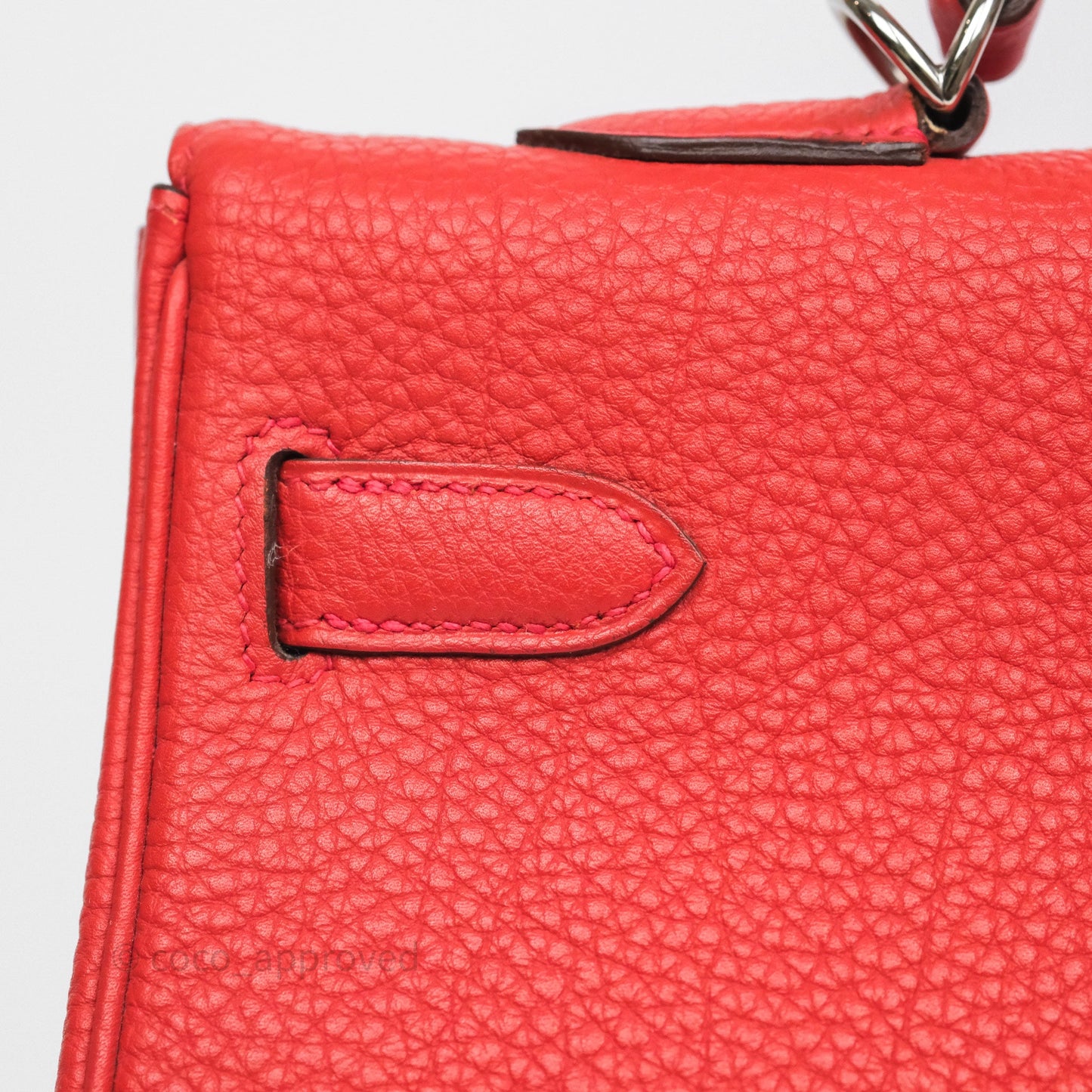 Hermès Kelly 35 Retourne Red Togo Palladium Hardware