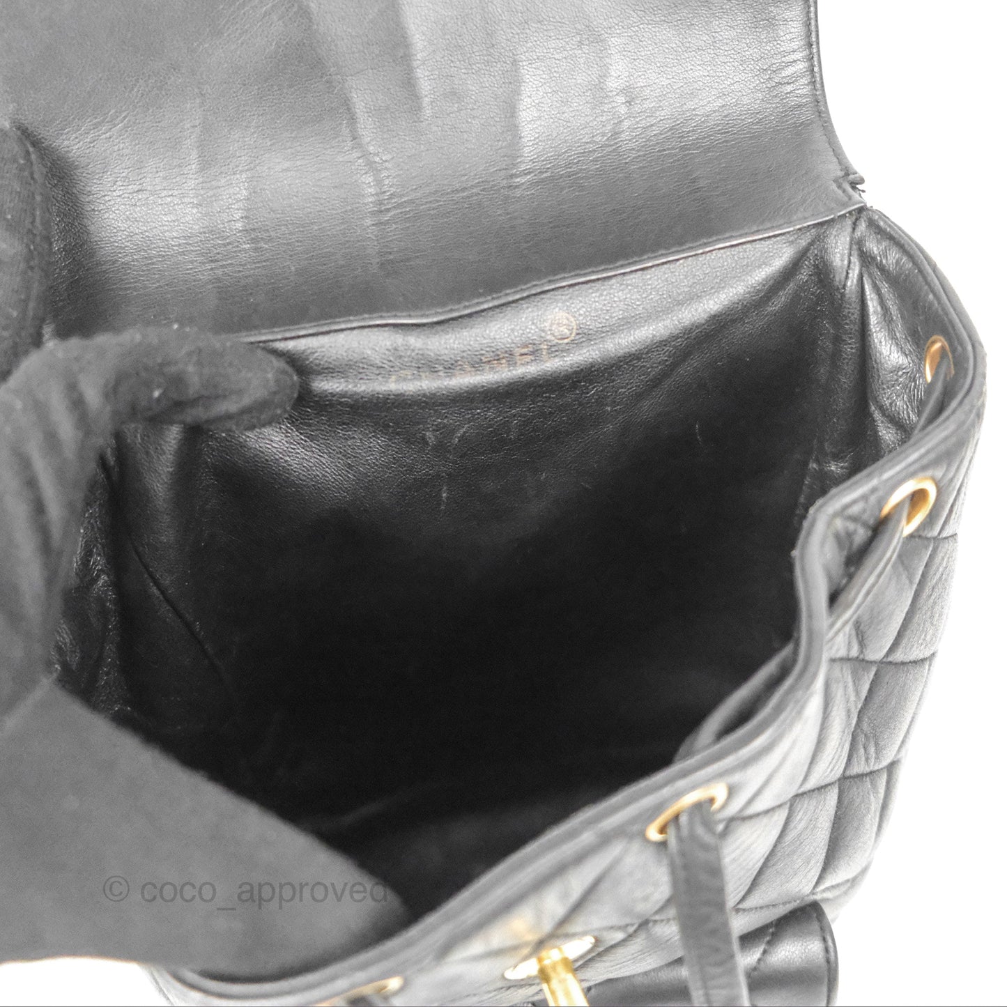 Chanel Vintage CC Duma Backpack Black Lambskin 24K Gold Hardware