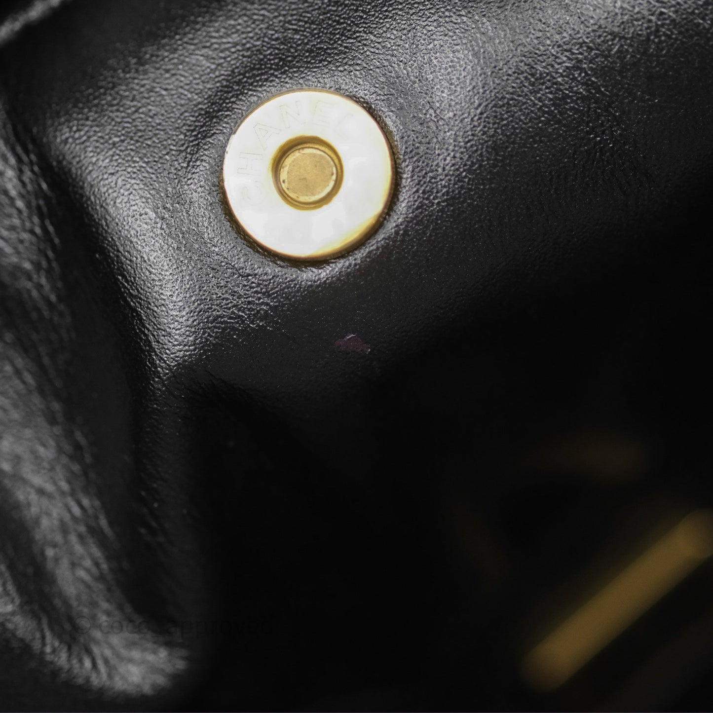 Chanel 22 Small Black Shiny Calfskin Aged Gold Hardware