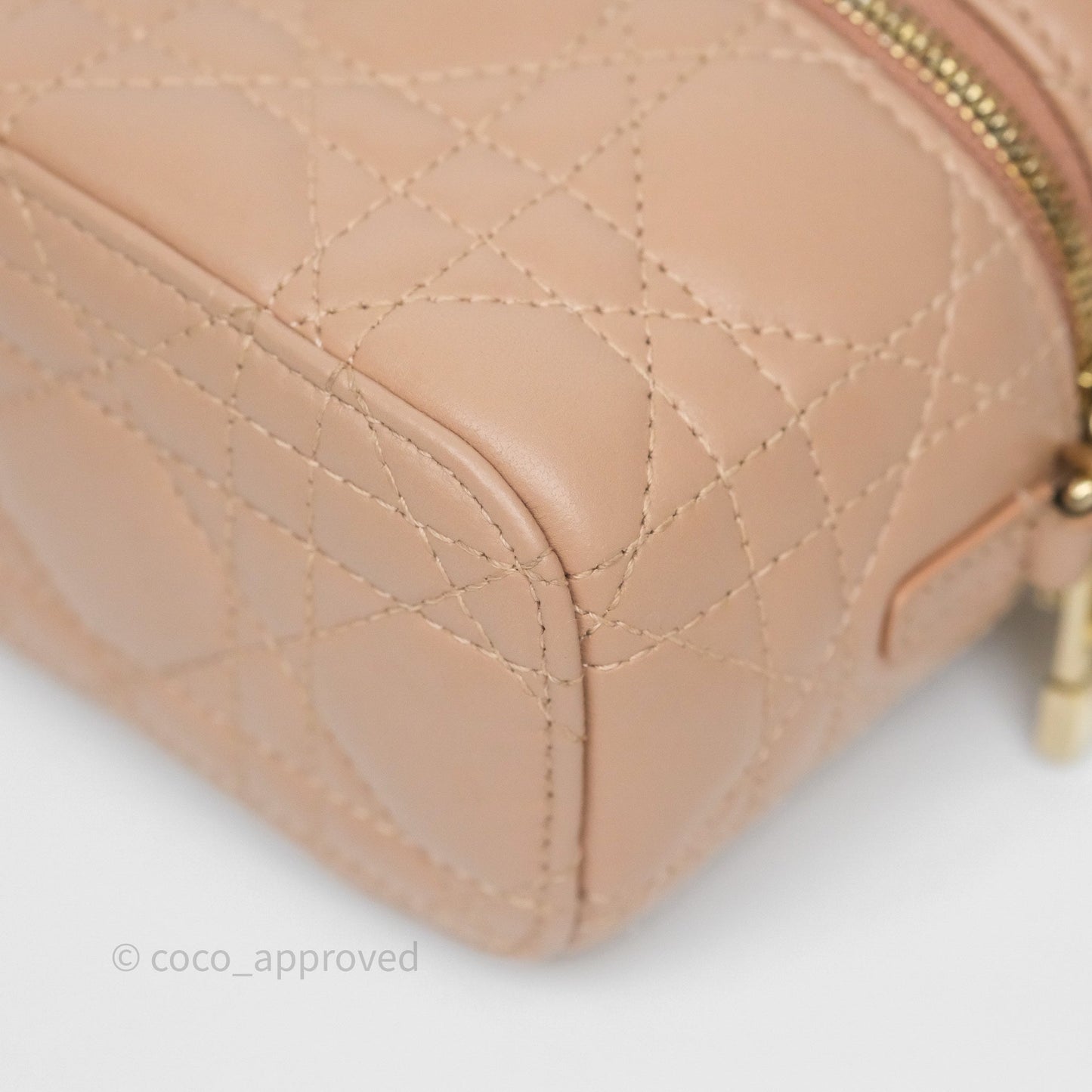 Dior Micro Lady Dior Vanity Case Rose Des Vents Pink Cannage Lambskin